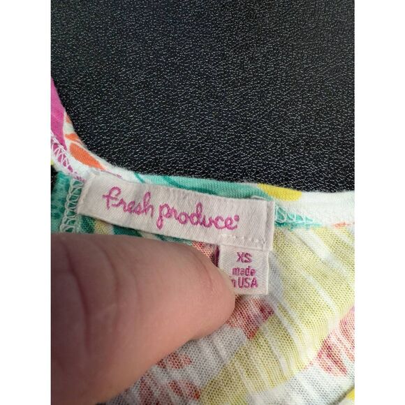 Fresh Produce Colorful Leaves Print Cotton Cutout Back Tank - Picture 3 of 4